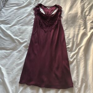 Anthro Boho Racerback Maroon Dress Size L